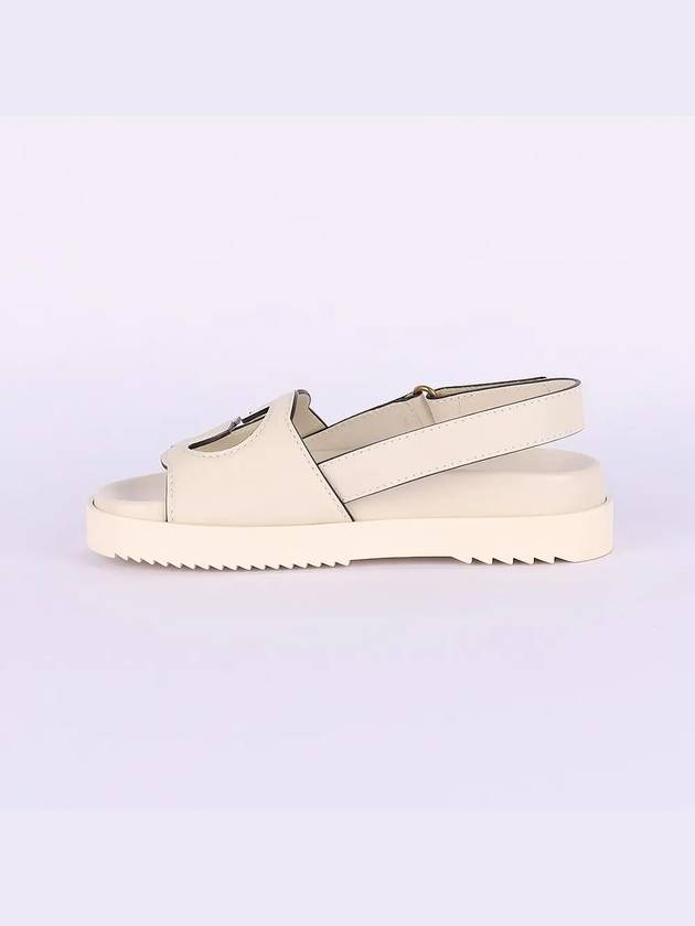 Interlocking G Leather Sandals White - GUCCI - BALAAN 4