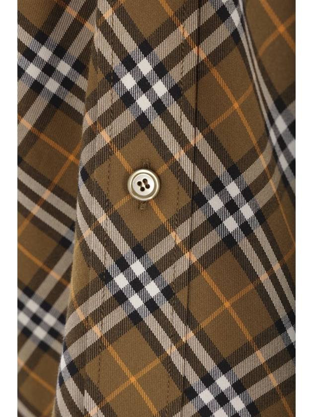 B Shield Embroidered Check Cotton Long Sleeve Shirt Oxide - BURBERRY - BALAAN 4