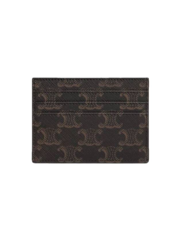 Triomphe Card Holder in Triomphe Canvas Tan - CELINE - BALAAN 3