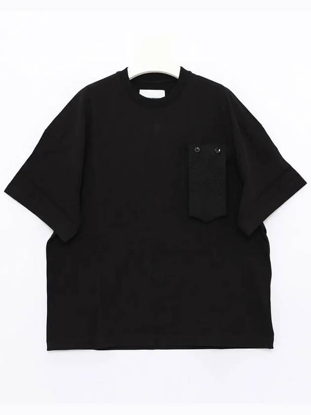 Patch Pocket Cotton Short Sleeve T-shirt Black - JIL SANDER - BALAAN 4