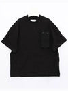 Patch Pocket Cotton Short Sleeve T-shirt Black - JIL SANDER - BALAAN 4