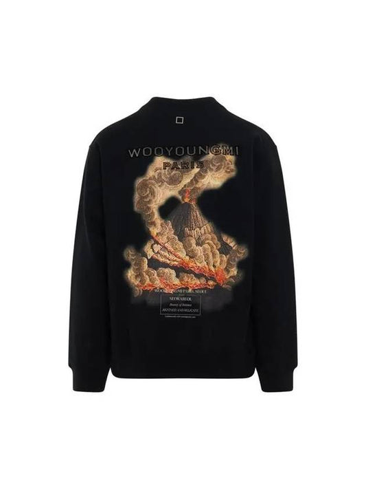 Volcano Back Logo Cotton Sweatshirt Black - WOOYOUNGMI - BALAAN 1