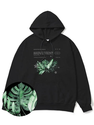 Monstera green overfit hoodie black - MONSTER REPUBLIC - BALAAN 1