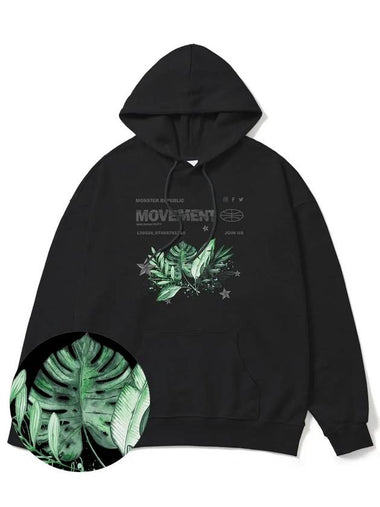 Monstera green overfit hoodie black - MONSTER REPUBLIC - BALAAN 1