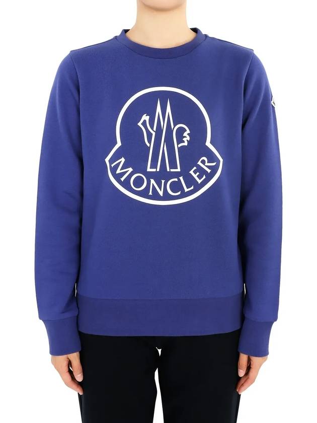 Kids Waffen Printing Sweatshirt Blue 8G00011 899PS 758 12 14A Adults can wear - MONCLER - BALAAN 3