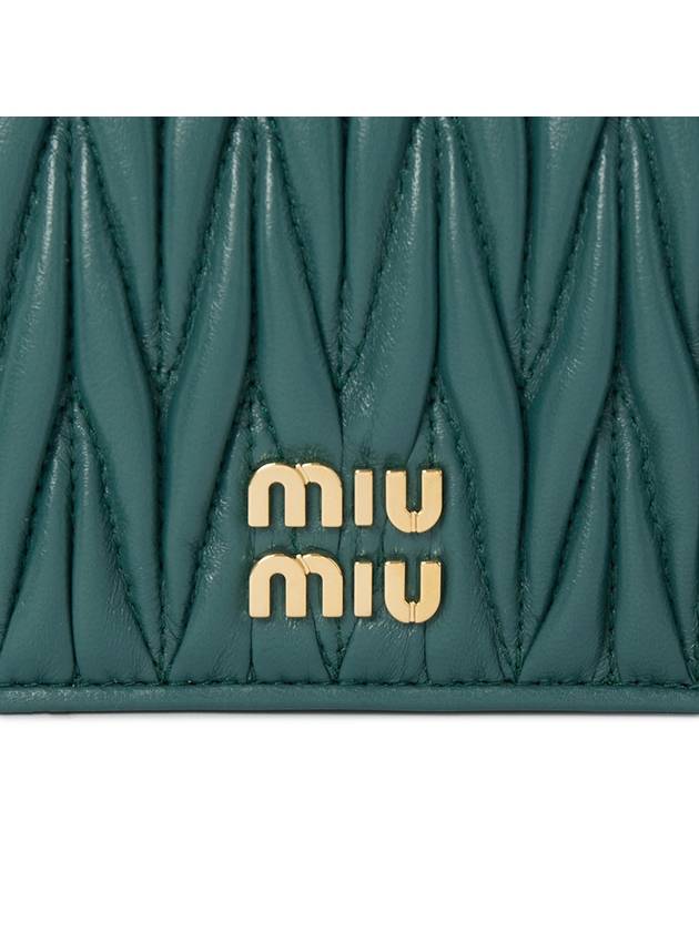 Matelasse Leather Half Wallet Green - MIU MIU - BALAAN 8