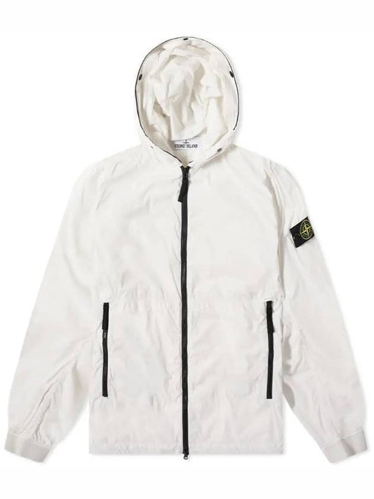 Wappen Patch Skin Touch Nylon Hooded Jacket White - STONE ISLAND - BALAAN 1