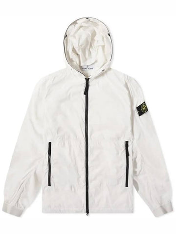 Wappen Patch Skin Touch Nylon Hooded Jacket White - STONE ISLAND - BALAAN 1