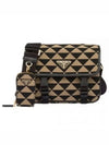 Symbole Embroidery Fabric Cross Bag Black Beige - PRADA - BALAAN 2