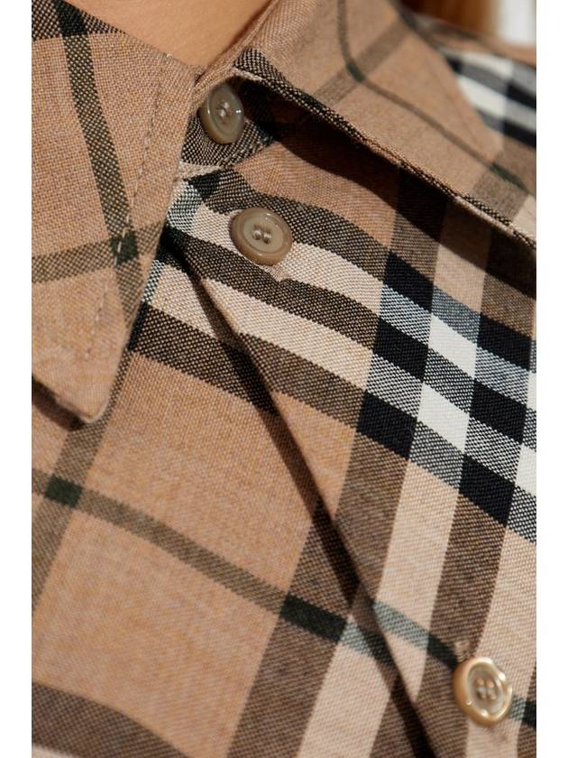 Burberry Shirt With Check Pattern, Women's, Beige - BURBERRY - BALAAN 5