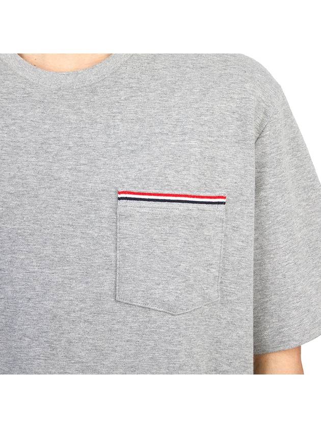 Cotton Oversized Pocket Short Sleeve T-Shirt Light Grey - THOM BROWNE - BALAAN 9