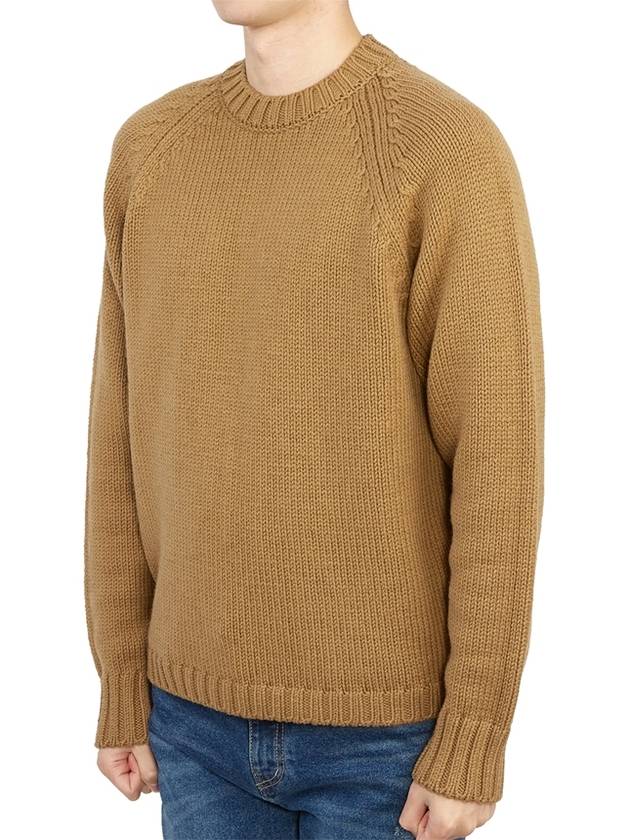 Men’s Merino Wool Knit Top Brown - TEN C - BALAAN 3