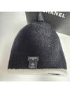 Beanie CC Logo Cashmere Silk Black Winter Knit Hat AAA564 - CHANEL - BALAAN 5