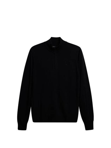 Kiyan Quarter Zip Wool Knit Top Black - J.LINDEBERG - BALAAN 1