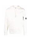 CP Company Lens Wappen Hooded Sweatshirt White 14CMSS023A0 - CP COMPANY - BALAAN 1