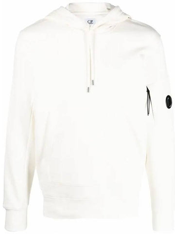 CP Company Lens Wappen Hooded Sweatshirt White 14CMSS023A0 - CP COMPANY - BALAAN 1