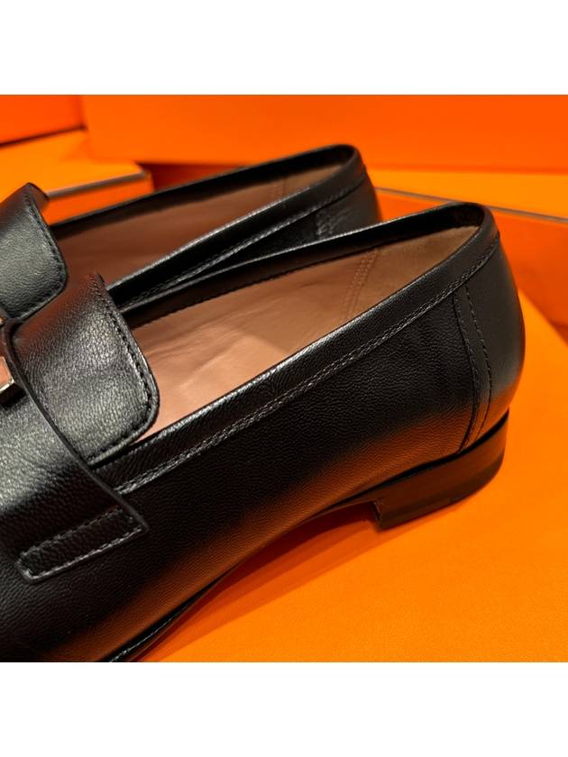 Paris Loafers Goatskin Palladium Noir - HERMES - BALAAN 8