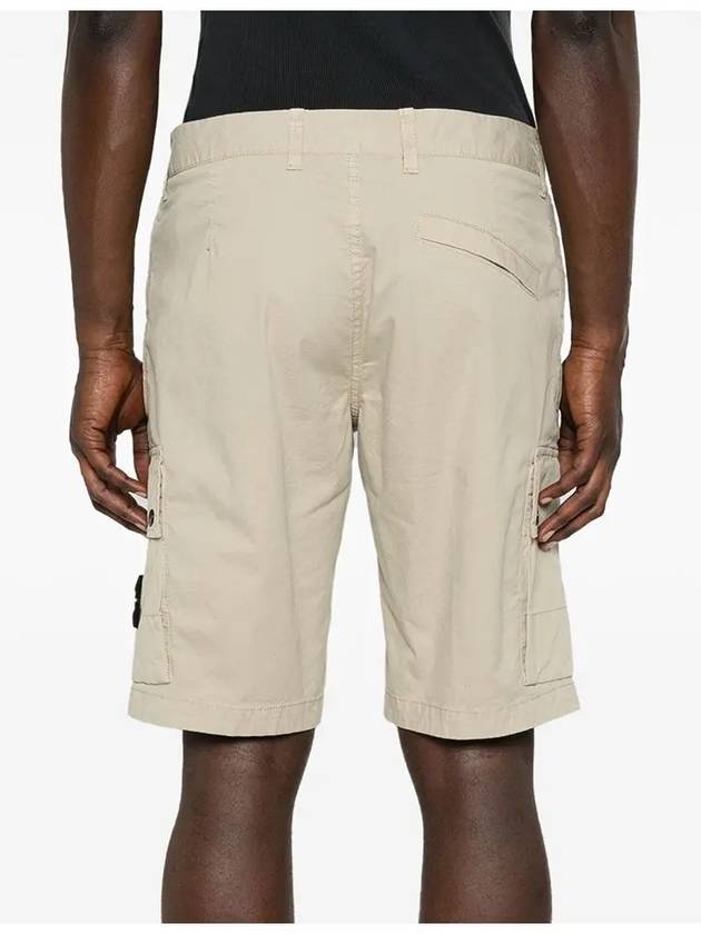 Wappen Cargo Bermuda Shorts Beige - STONE ISLAND - BALAAN 4