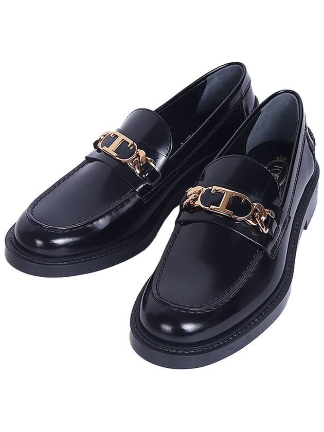 Horsebit Chain Leather Loafer Black - TOD'S - BALAAN.