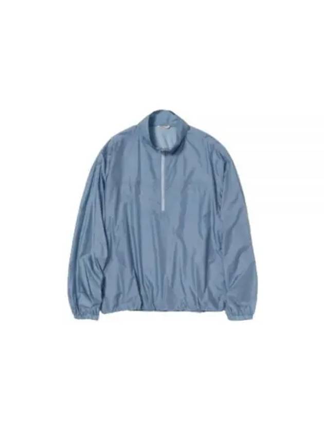 24 LIGHT NYLON HALF ZIP PO BLUE GRAY A24SB01DN - AURALEE - BALAAN 1