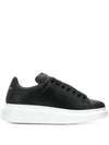 Oversized Leather Low Top Sneakers Black - ALEXANDER MCQUEEN - BALAAN 1