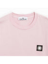 Logo Patch Short Sleeves T-Shirt Pink - STONE ISLAND - BALAAN 3