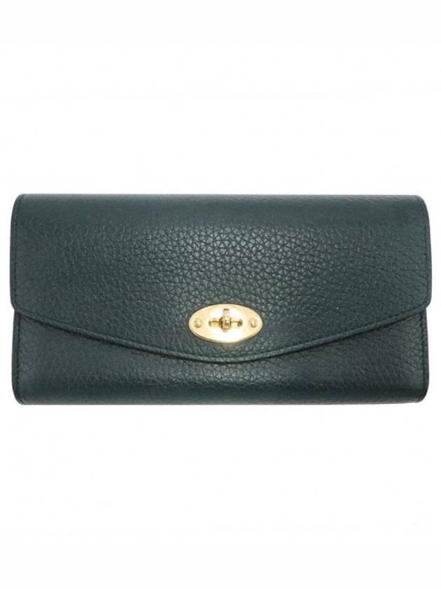 Women s Mulberry RL6538 Green Heavy Grain Leather Gold Dali Long Wallet gt Gangbuk used luxury goods - MULBERRY - BALAAN 1