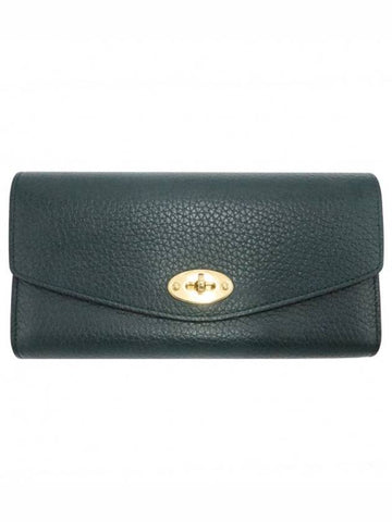 Women s Mulberry RL6538 Green Heavy Grain Leather Gold Dali Long Wallet gt Gangbuk used luxury goods - MULBERRY - BALAAN 1