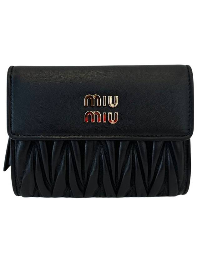 Matelasse Logo Half Wallet 5ML002 2FPP F0002 - MIU MIU - BALAAN 1