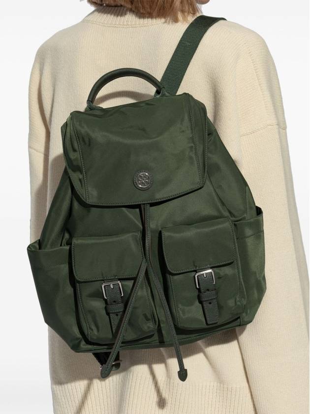 Virginia Flap Nylon Backpack Green - TORY BURCH - BALAAN 3