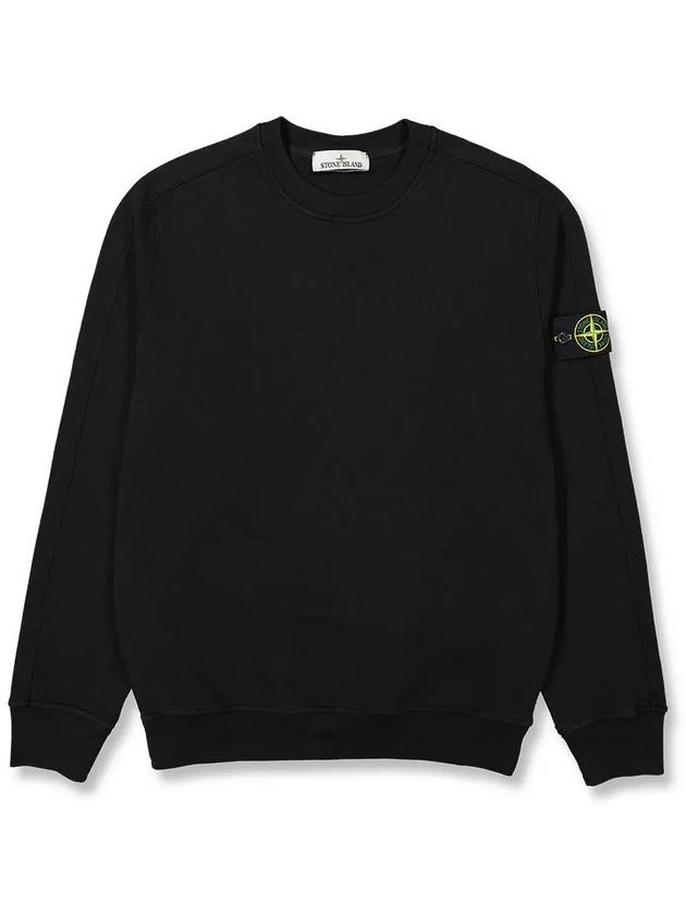 Garment Dyed Malfile Crewneck Sweatshirt Black - STONE ISLAND - BALAAN 3