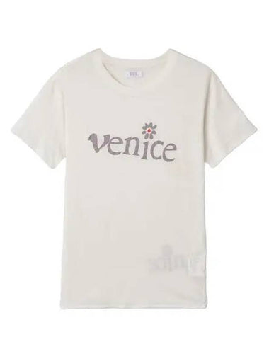 Venice Logo Short Sleeve T Shirt White - ERL - BALAAN 1