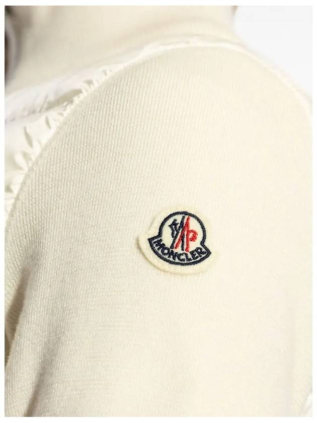 Logo Patch Padded Cardigan Cream - MONCLER - BALAAN 5