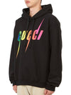 Men's Multicolor Logo Hoodie Black - GUCCI - BALAAN 3