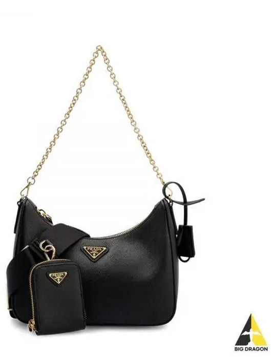 Re-Edition 2005 Saffiano Leather Shoulder Bag Black - PRADA - BALAAN 2