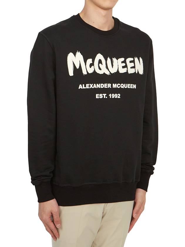 Graffiti Logo Sweatshirt Black - ALEXANDER MCQUEEN - BALAAN 4