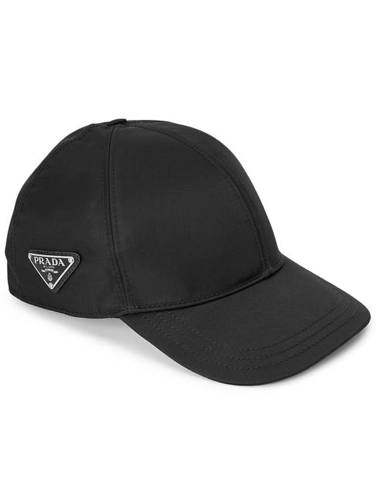 Re-Nylon Triangle Logo Baseball Cap Black - PRADA - BALAAN 2