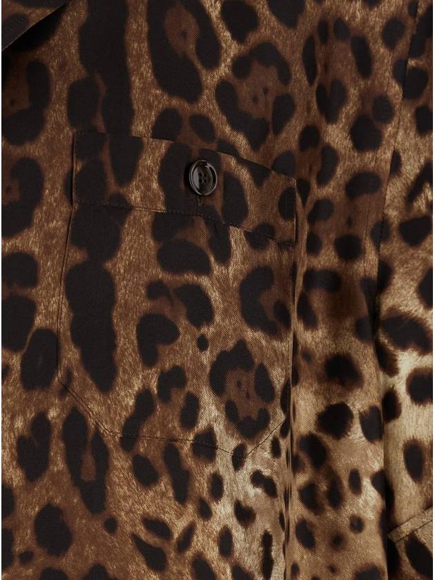 Brown Bowling Shirt With Cuban Collar And All-Over Leopard Print In Silk Man - DOLCE&GABBANA - BALAAN 3