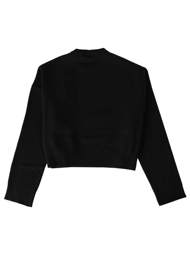 Logo Wool Crop Knit Top Black - MAX MARA - BALAAN 3