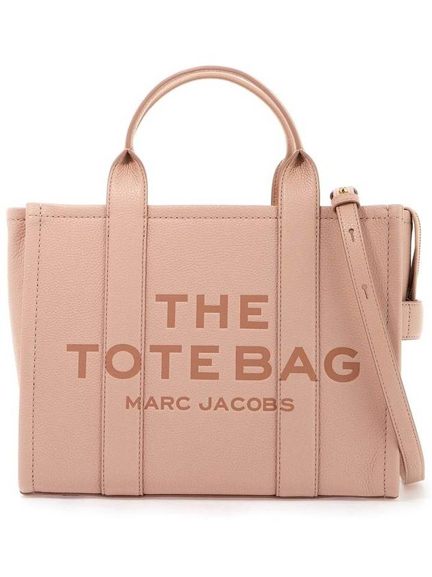 Logo Medium Leather Tote Bag Pink Rose - MARC JACOBS - BALAAN 11