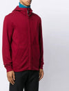 Diagonal Fleece Zip-Up Hoodie Red - CP COMPANY - BALAAN 4