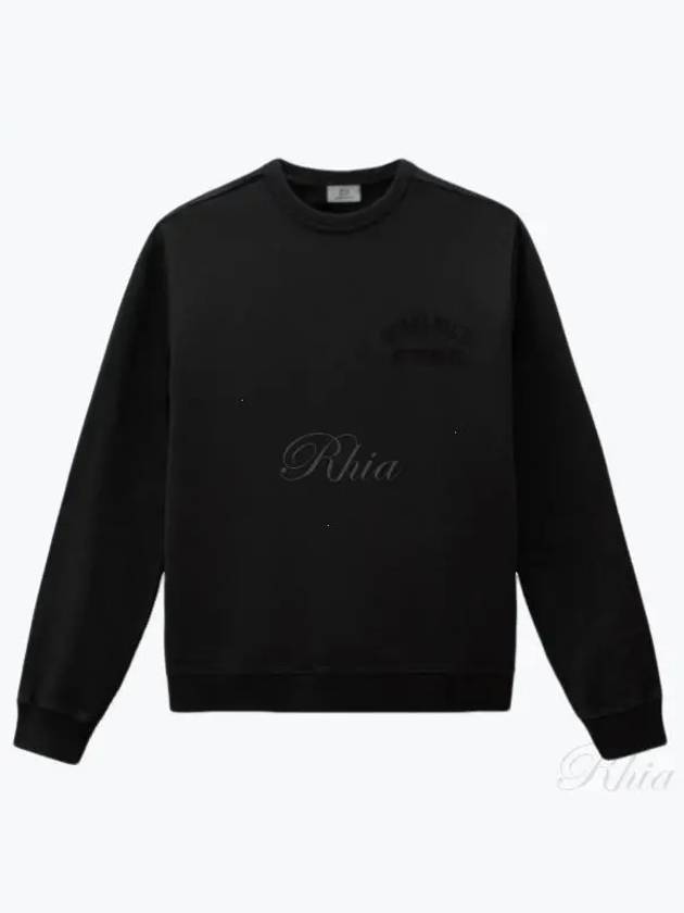 Crew neck sweatshirt in pure cotton CFWOSW0216MRUT3290 100 logo - WOOLRICH - BALAAN 1