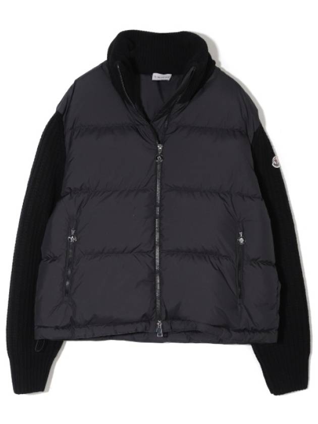 Padded Wool Cardigan Black - MONCLER - BALAAN 2