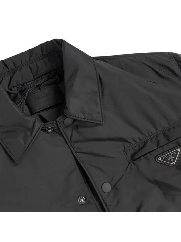 Triangle Logo Re-Nylon Jacket Black - PRADA - BALAAN 4