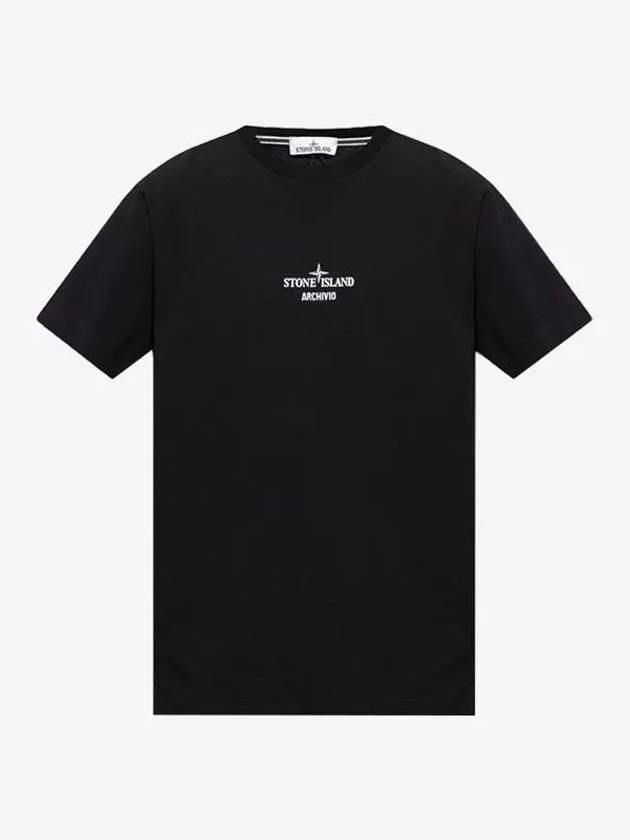 Archivio PVC Print Short Sleeve T-Shirt Black - STONE ISLAND - BALAAN 2