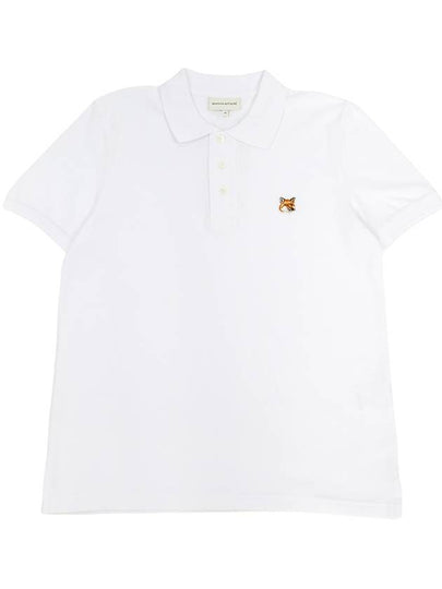 Fox Head Patch Cotton Polo Shirt White - MAISON KITSUNE - BALAAN 2