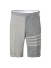 4 Bar Stripe Fun Mix Selvedge Denim Shorts Grey - THOM BROWNE - BALAAN 2