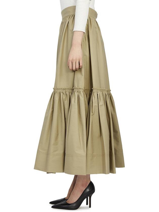 Flare Midi Pleats Skirt Beige - DIOR - BALAAN 4