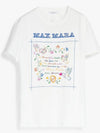 Women's Embroidered Cotton Short Sleeve T-Shirt White - MAX MARA - BALAAN.