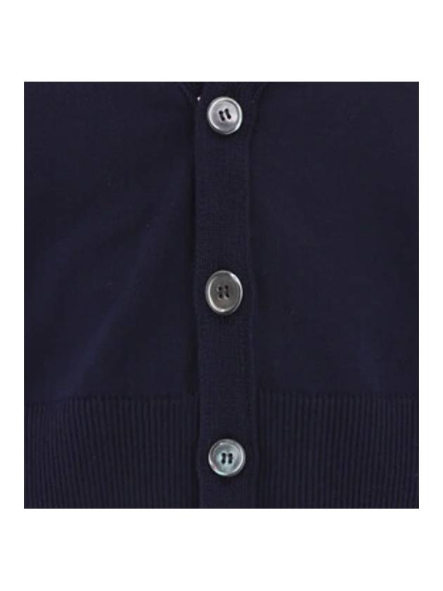 Men's Jersey Stitched Shawl Collar Cardigan Navy - THOM BROWNE - BALAAN 5